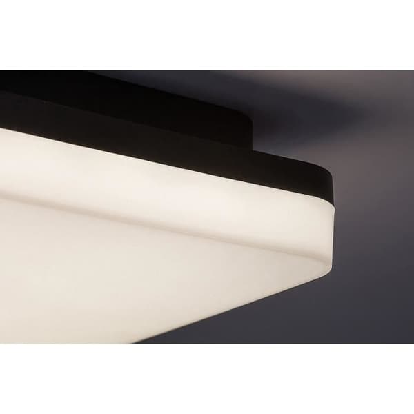Plafonniers kvadratisk utomhus i plast klass F Rabalux Pernik 2400lm 2565lm 24W 3000K D28cm H5cm IP54 IK08