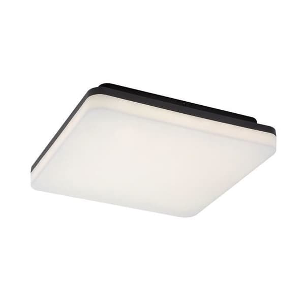 Plafonniers kvadratisk utomhus i plast klass F Rabalux Pernik 2400lm 2565lm 24W 3000K D28cm H5cm IP54 IK08