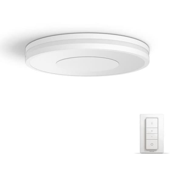 PHILIPS Plafonnier Being HUE - LED - Ø 34,8 x H 5,1 cm - Metall och syntetiskt - Vit