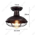 Miniatyrbild 2 av 4: TD® Retrostil Hushållsjärn Art Tak Lätt Industriell Vindlampa Veranda Gang Korridor Lampa-22,5 * 20cm / 60W