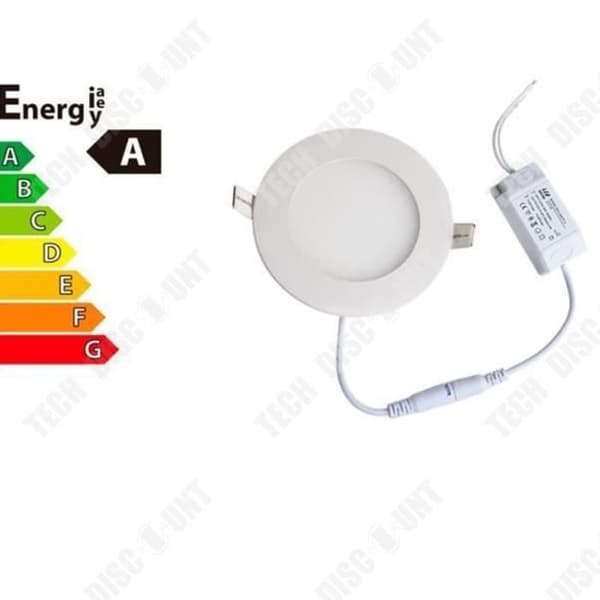 TD® LED-panelljus ultratunt platt runt ljus pressgjuten downlight 6wLED positiv vit taklampa (10 set)