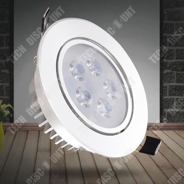 TD® Integrerad Roterande LED-spotlight High Power Taklampa Liten Vardagsrumsspotlight 5W Högglans Roasted White Bull's Eye Light