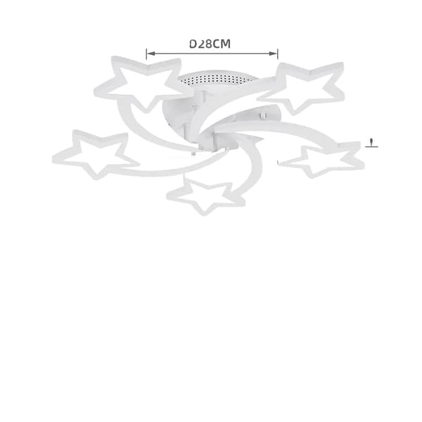 LED Pendellampe, 3 Farver Dæmpbar, Moderne Design,5 Hoveder, RC Dæmpbar
