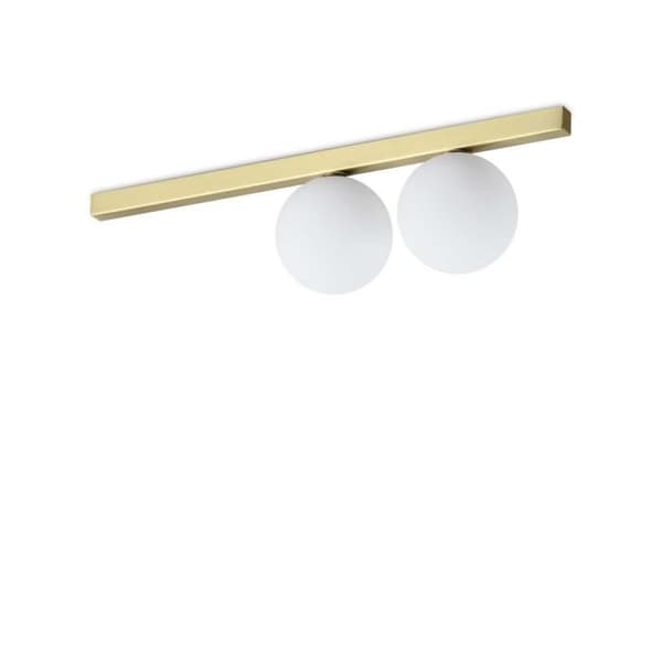 Ideal Lux BINOMIO Plafondslampa Globe med 2 Ljus Mässing
