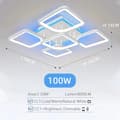 Miniatyrbild 2 av 2: LED Taklampa, 100W Effekt, Dimbar Belysning,Kvadrat 4 och 1