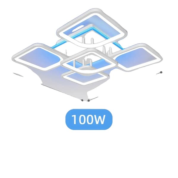 LED Loftlampe, 100W Effekt, Dæmpbar Belysning,Firkant 4 og 1