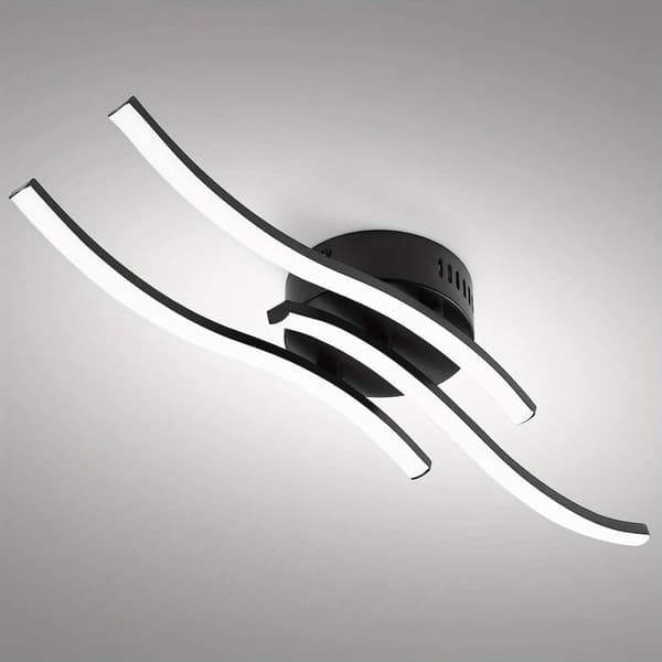 Modern LED Taklampa, 3-Linjig Design, Energibesparande,21-30W, svart, Kall vit