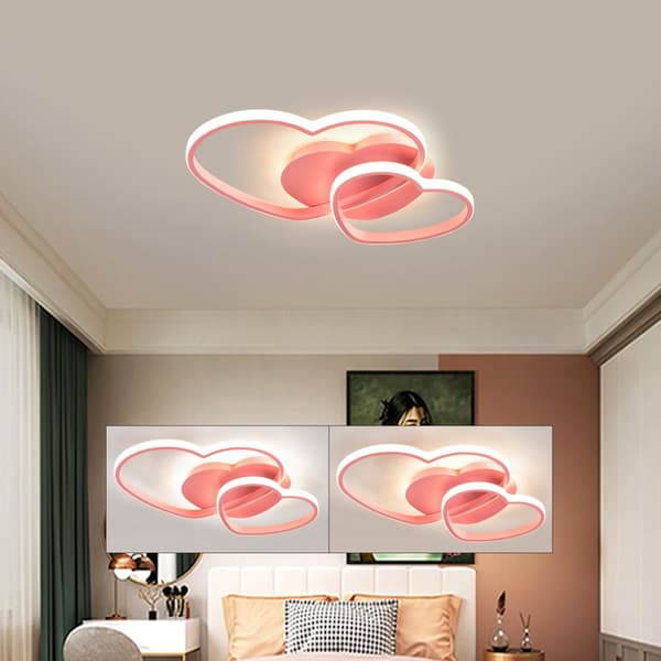 Loftlamper, hjerteformet design, fjernbetjening, miljøvenlig strømkilde