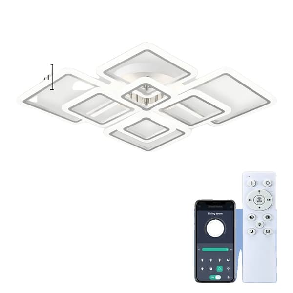 Kattovalaisin, LED-säätö, kaukosäädin,8 Päätä, APP ja RC himmennettävä