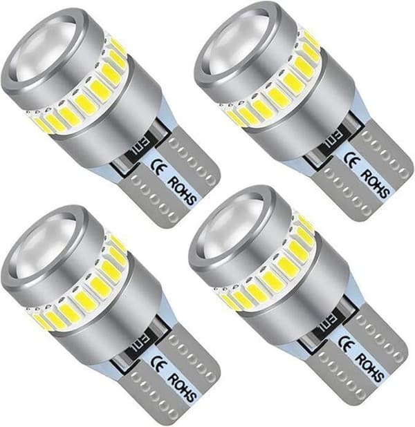 W5W T10 LED-lampor 6000K Vitt Ljus, 12V Taklampa För Registreringsskyltar Sidoljus (Paket med 4)