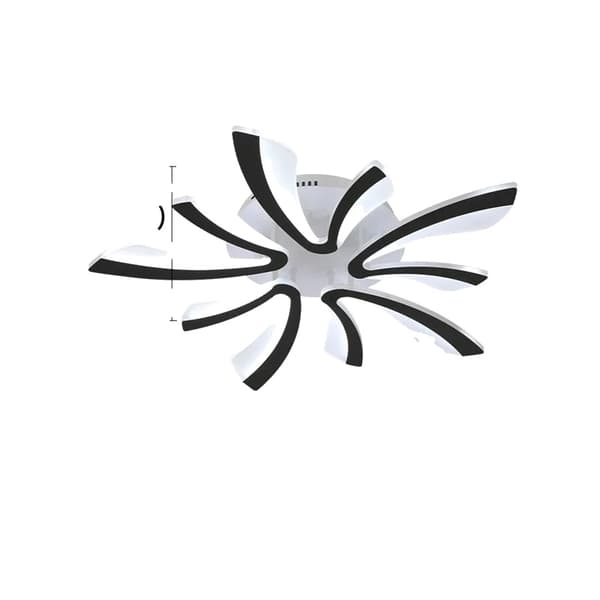 Modern LED Taklampa, Dimbar & Snygg Design, Energieffektiv,Med fjärrkontroll, Typ A-Svart