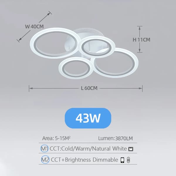 Moderni LED-kattokruunu, himmennettävä kaukosäätimellä, kylmä/kuuma/luonnollinen valkoinen valo,APP, jossa on RC himmennettävä, AYH4