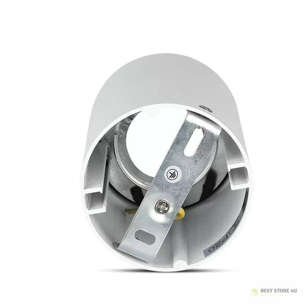 Takarmatur V-TAC GU10 Rund utanpåliggande rör Vit+Krom 80x140mm VT-882-R 3 års garanti