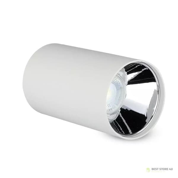 Takarmatur V-TAC GU10 Rund utanpåliggande rör Vit+Krom 80x140mm VT-882-R 3 års garanti