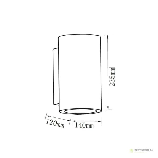 Vägglampa V-TAC BETON 2xGU10 LED Rund Ljusgrå IP20 VT-894