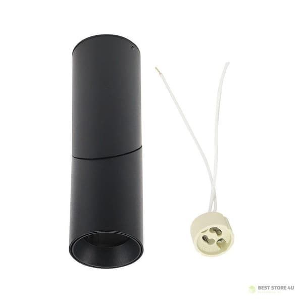 V-TAC Aluminium GU10 Rund Ytmonterad Lysrör Svart VT-804 3 Års Garanti