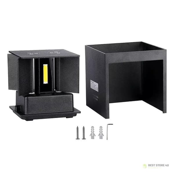 V-TAC 5W Vägglampa Uppåt-Nedjusterbar Svart Fyrkantig IP65 Bridgelux VT-759-B 3000K 700lm