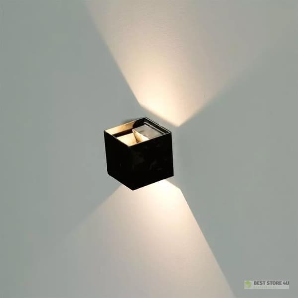 V-TAC 5W Vägglampa Uppåt-Nedjusterbar Svart Fyrkantig IP65 Bridgelux VT-759-B 3000K 700lm