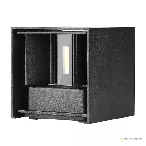 V-TAC 5W Vägglampa Uppåt-Nedjusterbar Svart Fyrkantig IP65 Bridgelux VT-759-B 3000K 700lm