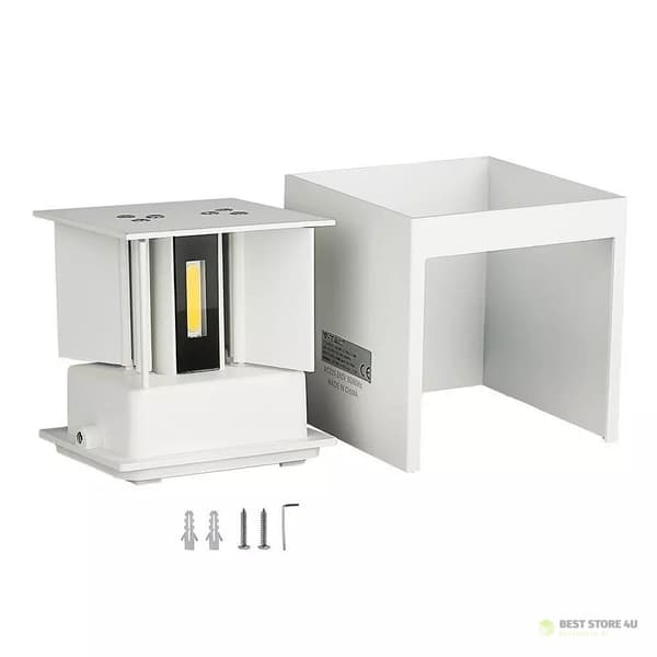 V-TAC 5W seinävalaisin ylös ja alas säädettävä valkoinen neliö IP65 Bridgelux VT-759-W 3000K 700lm