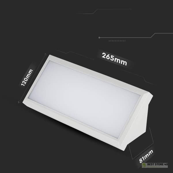 V-TAC 12W LED væglampe skrå hvid IP65 VT-5142 4000K 1250lm