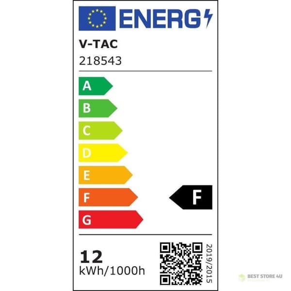 V-TAC 12W LED IP65 Sort Firkantet VT-828 3000K 1200lm Armatur
