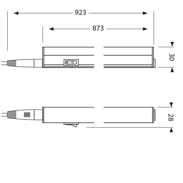 DURANDAL: Strip 70 LED T5 10W 87,3cm med strömbrytare, 4000K