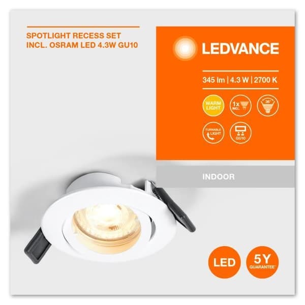 Spot LEDVANCE - Vit - GU10 / 4,30 W - Inomhus - Nutida