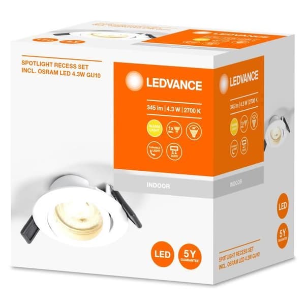 Spot LEDVANCE - Vit - GU10 / 4,30 W - Inomhus - Nutida