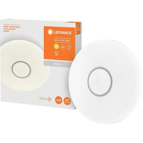LED-taklampa med LEDVANCE Orbis rörelsedetektor 4058075472891 Integrerad LED-effekt: 32 W varmvit