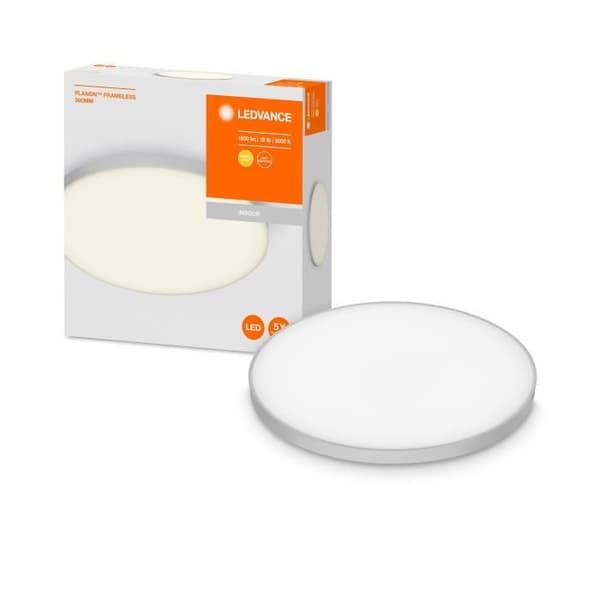 LEDVANCE LED Panel-Armaturer LED för tak, PLANON™ Ramlös / 19 W, 220…240 V, Strålvinkel: 110°, Varmvit, 3000