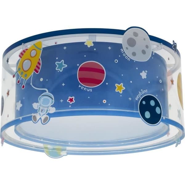DALBER Planets Taklampa - Planetmönster, L 33 cm, H 17 cm, Blå - Barnrum