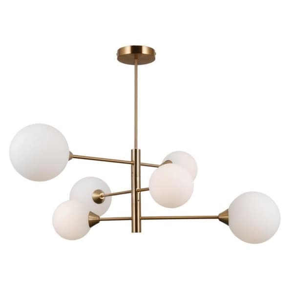 Plafondslampa - Italux - Evora - Modern - 6 armar - G9 - Stål och glas - Gul