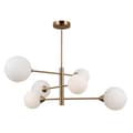 Miniatyrbild 2 av 3: Plafondslampa - Italux - Evora - Modern - 6 armar - G9 - Stål och glas - Gul