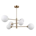 Miniatyrbild 1 av 3: Plafondslampa - Italux - Evora - Modern - 6 armar - G9 - Stål och glas - Gul