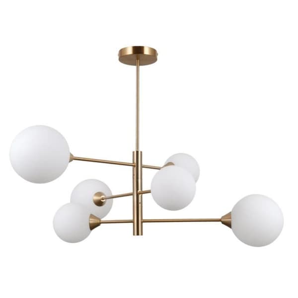 Plafondslampa - Italux - Evora - Modern - 6 armar - G9 - Stål och glas - Gul