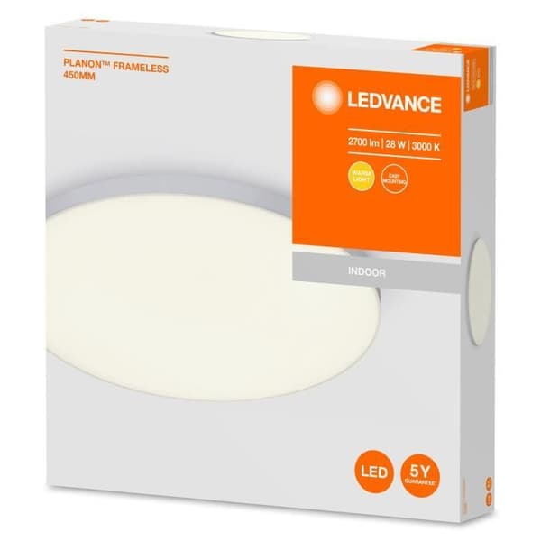 LEDVANCE Panel-LED takarmaturer, PLANON™ Ramlös / WiFi / 28 W, 220…240 V, Strålvinkel: 110°, Varmvit,