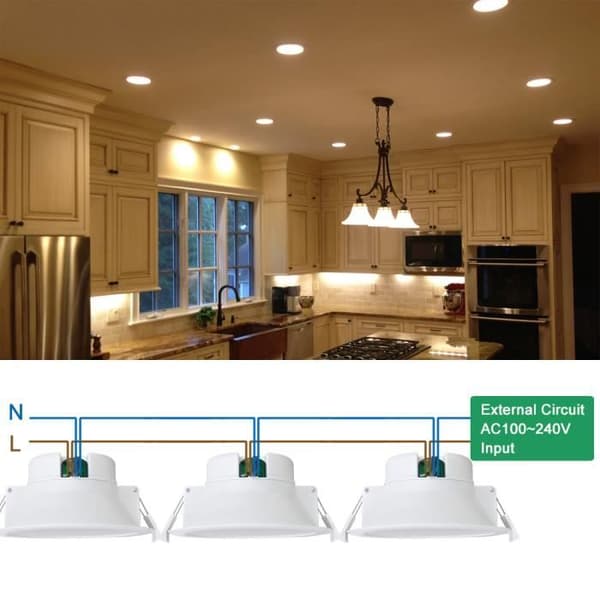 Super Brilliant 14W Infälld taklampa LED Kök och badrum Varmvitt håltak Φ120-140MM ENUOTEK
