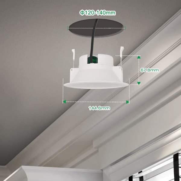 Super Brilliant 14W Infälld taklampa LED Kök och badrum Varmvitt håltak Φ120-140MM ENUOTEK