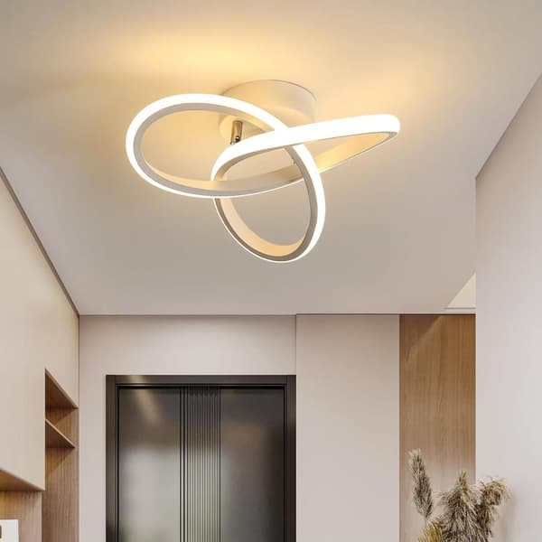 OBOSOE Modern LED-Taklampa 22W, 2500LM, Klöverform, Varmvitt 3000K, 25 cm