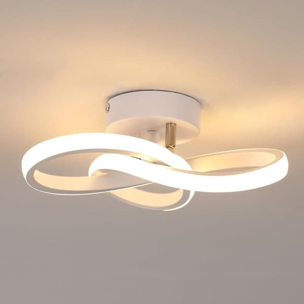 OBOSOE Modern LED-Taklampa 22W, 2500LM, Klöverform, Varmvitt 3000K, 25 cm Vit