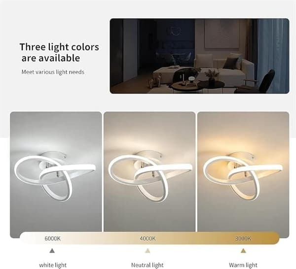 Moderne LED loftslampe, 22W, 2500LM, Kløverformet, 26 cm