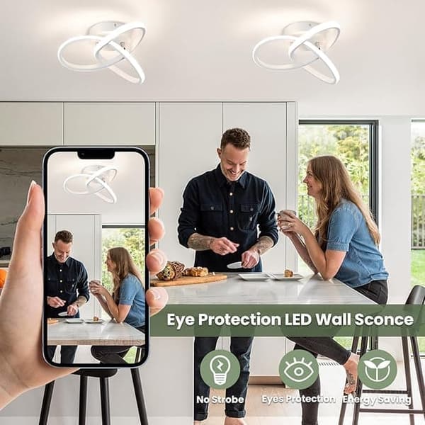 Moderne LED loftslampe, 22W, 2500LM, Kløverformet, 26 cm