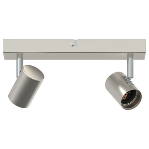 Takspotlight 2 Vägs Justerbar Borstad Nickel E27