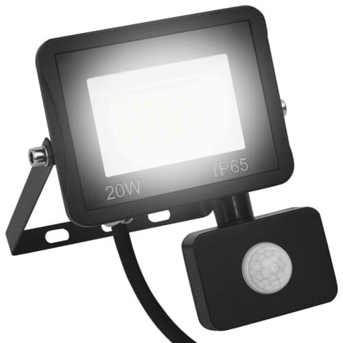 Strålkastare med sensor 20 W LED kallvit