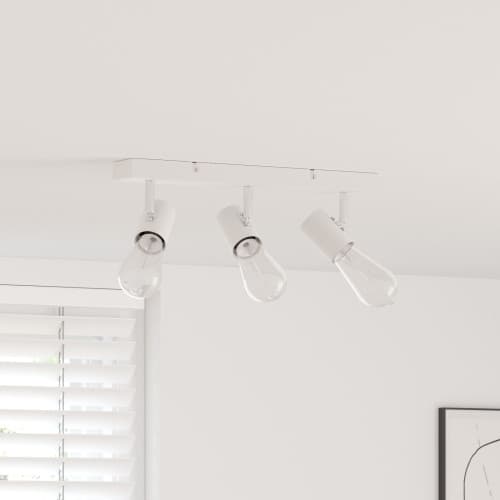 takspotlight 3-vägs justerbar vit E27