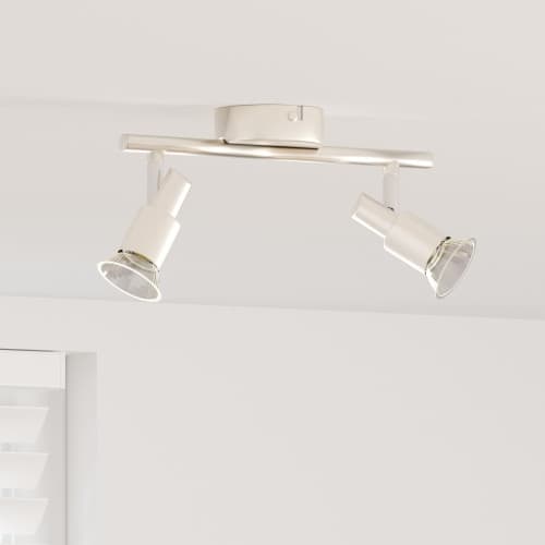 takspotlight 2-vägs justerbar borstad nickel GU10