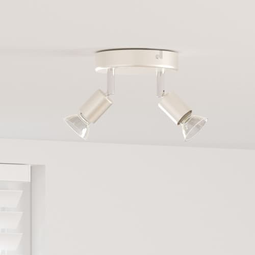 Takspotlight 2 Vägs Justerbar Borstad Nickel GU10