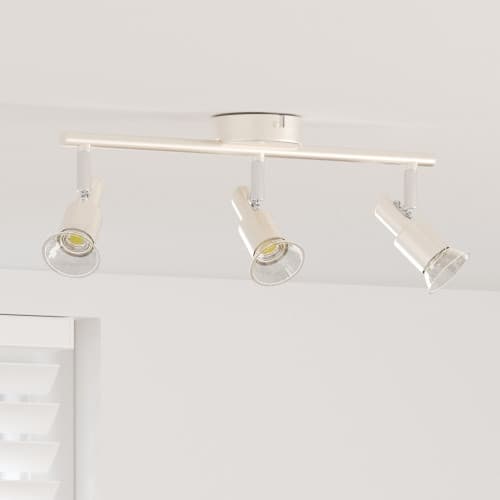 Takspotlight 3-vägs justerbar borstad nickel GU10