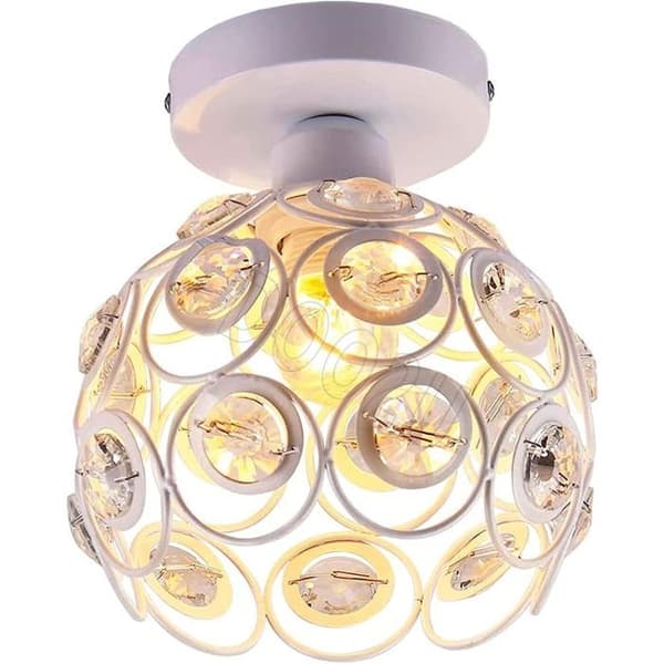 Takplafonder - 20 cm - Vit - E27 - Kristallmetall Taklampa - för vardagsrum, sovrum, korridor